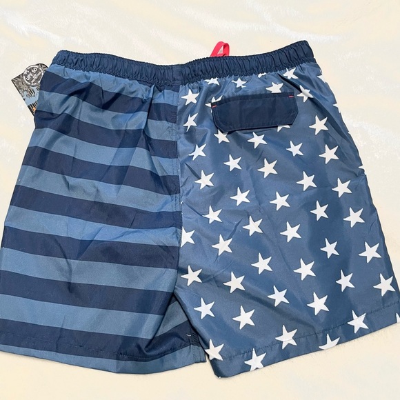 New Men’s STARS and STRIPES Drawstring Swim Trunks - Picture 6 of 10